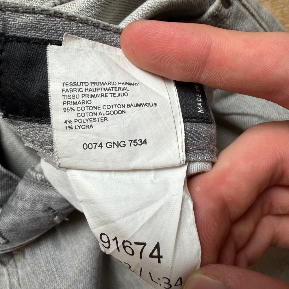 Dsquared2 Slim Jeans Mens 32x34 Grey Distressed Paint Splatter Made in Italy - Picture 12 of 16